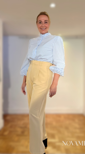 Blusa algodão, manga fofa
